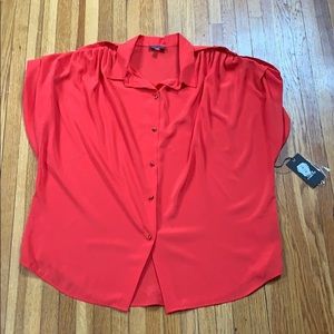 **4/$20**Vince Camuto Pink blouse, button up